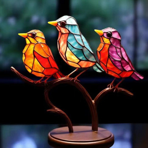 Decoración De Pájaros De Mesa De Acrílico