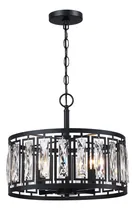 Comprar Candelabro Cristal Moderno 4 Luz Negra Colgante Para Comedor