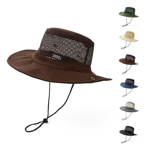 Sombrero De Malla Con Protección Solar Upf 50+ For Hombre, .