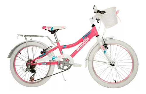 Philco 20vn060f Bicicleta P/ Niñas Rodado 20 6 Vel Shimano Color Rosa