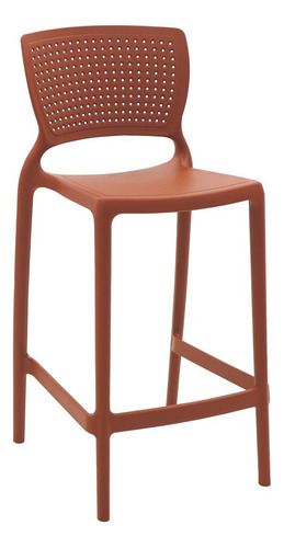 Cadeira De Plástico Alta Para Bar E Fibra Safira Tramontina Cor Terracota 92138/242