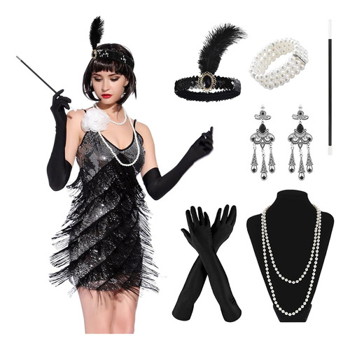 Korhleoh 1920s Flapper Accesorios Gatsby Conjunto De Accesor