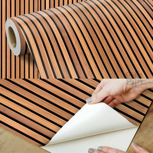 Adesivo Decorativo Papel De Parede Ripas Zara Geométrico 10m Cor Ripado 01
