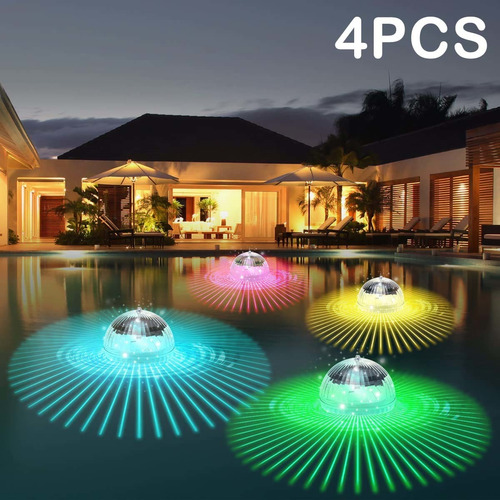 4 Luces Solares Flotantes De La Piscina, Luces Llevadas Camb