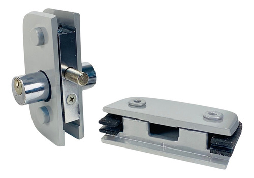 Fechadura 1520 E Contra Fechadura 1531 Para Porta De Vidro Cor Fosco