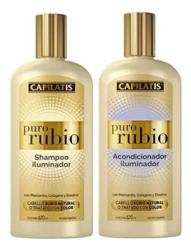 Combo Capilatis Puro Rubio Iluminador Shampoo Acondicionador