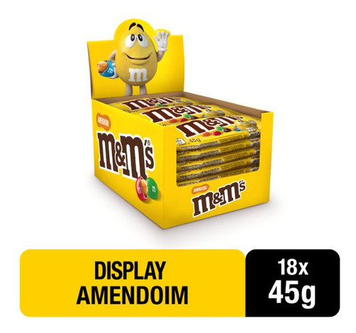 Confeito M&m's Chocolate Amendoim 45g Mars 18 Unid 18x45g Mm
