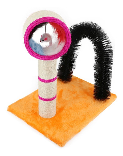 Imagen 1 de 3 de Torre Rascador Con Juguete Y Masajeador Para Gatos