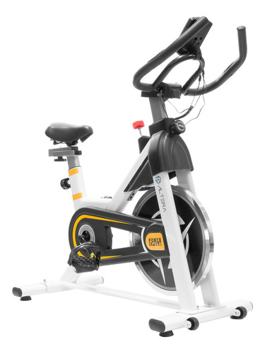 Bicicleta fija Altera Spal ALT-BSP13 para spinning color blanco y amarillo