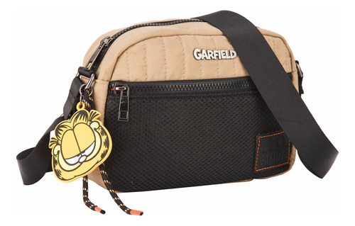 Bolsa Transversal Garfield Pequena Menina Moderna Jovem Cor Bege