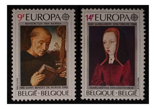Bélgica Tema Europa 1980 Cuadros Nv. Mint. Yv. 1970/71