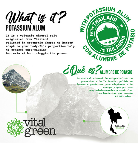 Vital Green Spray Desodorante Recargable Alumbre 150 G (2u) Fragancia Sin fragancia