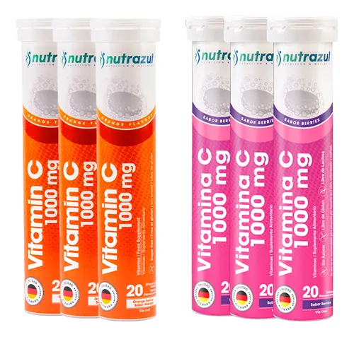Vitamina C Nutrazul . 20 Tab. Efervescentes C/u - Pack 6u.