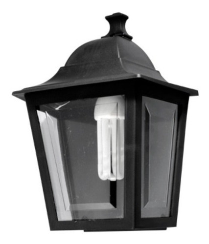 Aplique Exterior Farol E27 Siena 2 Negro 3 Caras Sin Base