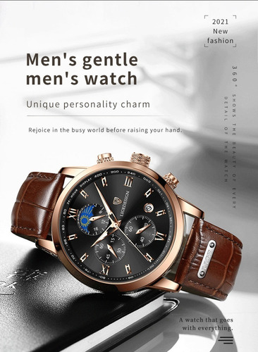 Reloj Original De Moda For Hombre Con Correa De Cuero