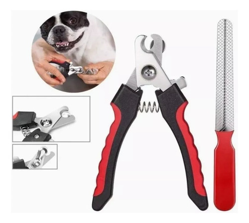 Corta Uñas Para Perro O Gatos Acero Inoxidable Kit + Lima