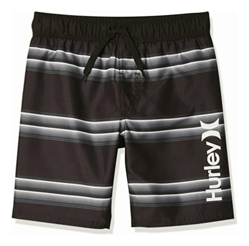 Hurley Pantalones Cortos Para Niños, Raya Negra (black