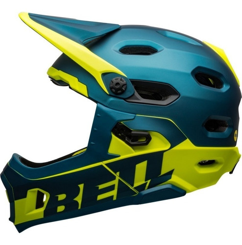 Casco Bell Super Dh Mips Mentonera Desmontable M/g Blu/hivz