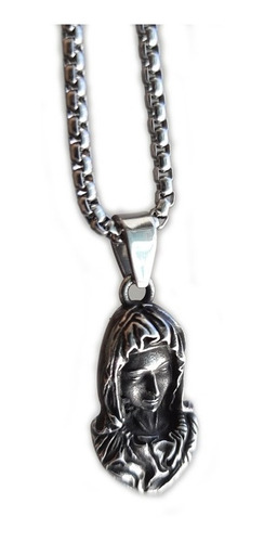 Collar Dije Virgen De Guadalupe Fe Amuleto Acero Inoxidable