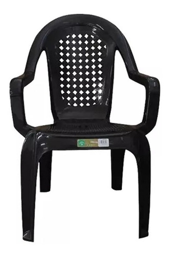 Silla Plastica Garden Life Pino Apilable Respaldo Alto Negro