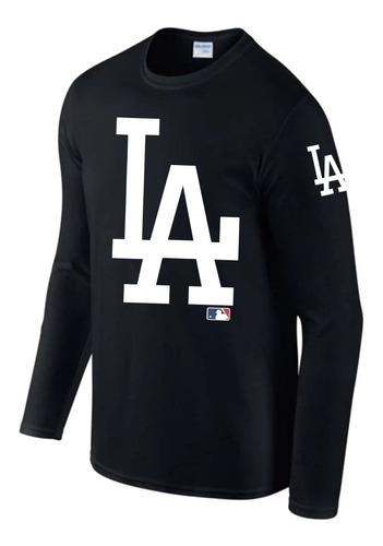 Playera Los Angeles Dodgers La, Manga Larga 100% Algodón