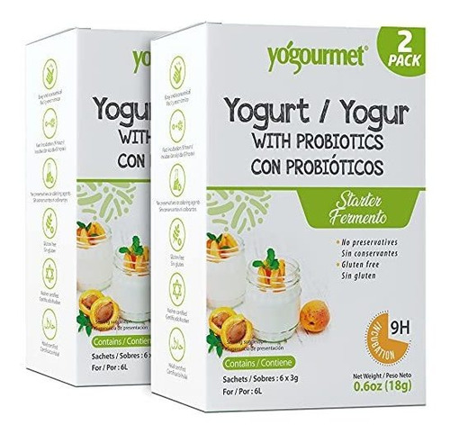 Starter Yogurt Probiótico, 6 Sobres (pack De 2)