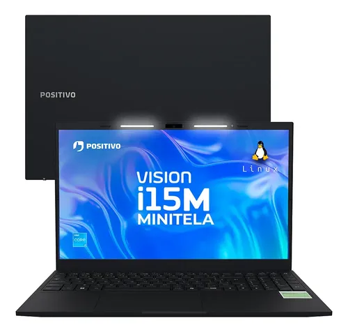 Notebook Positivo Vision I15m Intel Core I3-n300 Linux 16gb 256gb SSD Wi-fi 6 Tela 15,6 Full HD Ips Antirreflexo Minitela - Permite Upgrade de Memória Ram e SSD Preto
