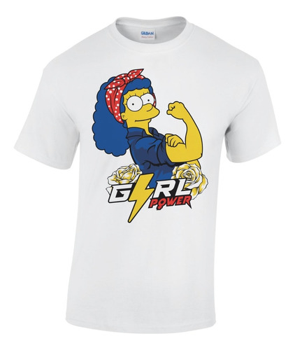 Playera Girl Power Marge Simpson, 100% Algodón