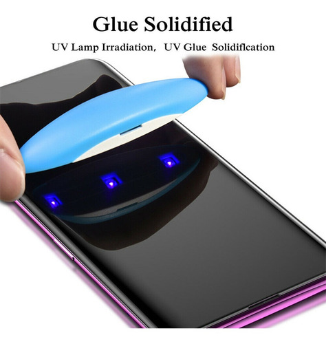 Imagen 3 de 6 de Protector De Pantalla Curvo Uv 5d @ S8+ S9+ Note 9 10 10+