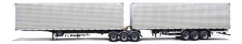 Bitrem Furgão Deslizante 12,5+12,5 Carrreta Baú 48 Pallets