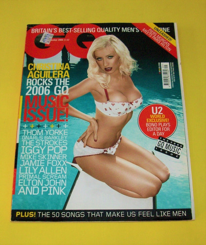 Christina Aguilera Revista Gq Uk Prince U2 Pink Elton John 