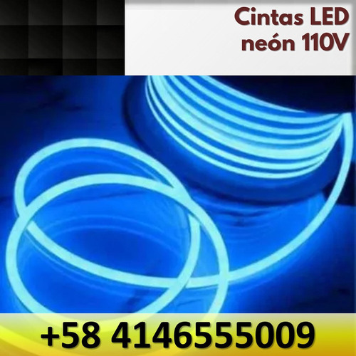 Cinta Led Neon Azul 1m 110v Mangera Redonda 360gr Ip65 60led