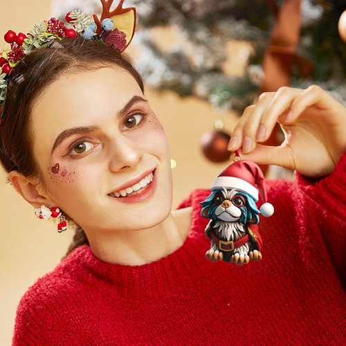 Decoración Colgante De Perro De Navidad Adorno De Perro Para