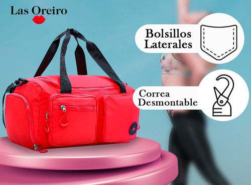 Imagen 6 de 10 de Bolso De Mujer Deportivo Las Oreiro Viaje Gym Reforzado New