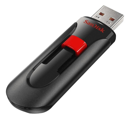 Memoria USB SanDisk Cruzer Glide 16GB 2.0 negro y rojo