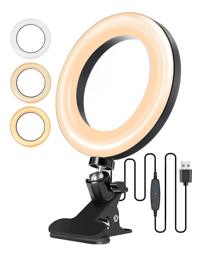 Kit Iluminador Ring Light Led Luz Prender Tela Notebook