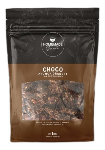 Imagen 1 de 3 de Granola Choco 1 Kg 100% Natural-avena,almendras Y Cacao