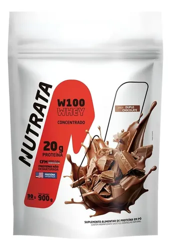 W100 Whey Concentrado Refil Pouch 900g Double Chocolate Nutrata