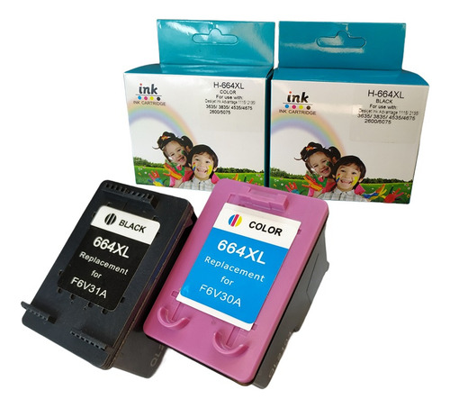 Cartucho De Tinta Generico Para 664 Xl F6v30a F6v31a Pack