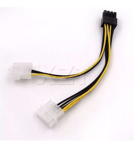 Adaptador Cabo Vga Pci-ex 8 Pinos 2 Ide Molex Fonte 032