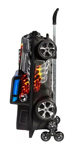 Imagem 5 de 9 de Kit Mochila Hotwheels Bone Shaker Impermeável Com Lancheira