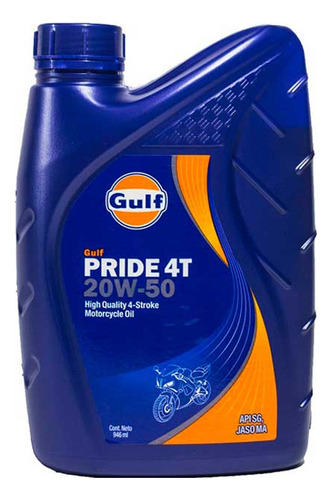 Óleo mineral especial Gulf Pride 4t 20w-50 1 Lt