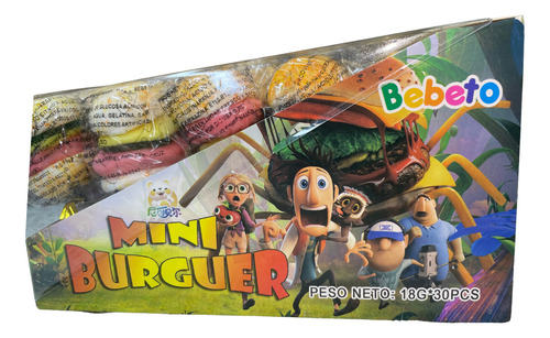 Pirulito Marshmallow Mini Hambúrguer 30 Uni