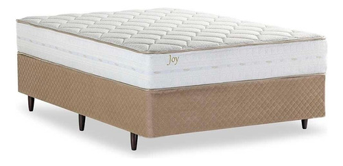 Cama Box De Casal Herval Joy, Espuma Alto Suporte 67x138x188 Cor Branco