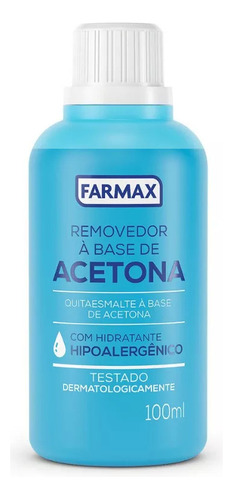Removedor De Esmalte Acetona Com Hidratante Farmax 100ml Top