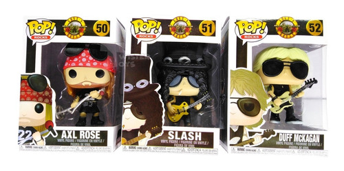 Guns And Roses Muñecos Funko Pop Rocks Set X3 Slash Axl Rose