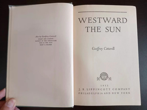Geoffrey Cotterell Westward The Sun