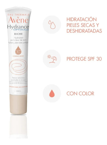 Avene Hydrance Optimale Riche Crema Perfeccionadora De Color Seca Día/noche