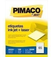 Etiquetas Pimaco A4 351 21.2 Mm X 38.2 Mm (6500 Un)