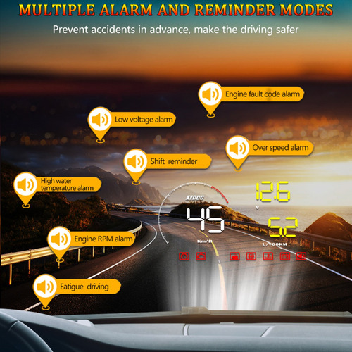 Imagen 3 de 6 de Coche Estilo Hud 5.5 Hd Led Obd2 Head-up Pantalla De Sobreve